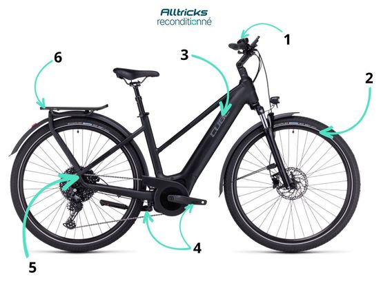 Produit Reconditionné - VTC Électrique Cube Touring Hybrid Pro 625 Trapeze Shimano Deore 11V 625 Wh 700 mm Noir 2023