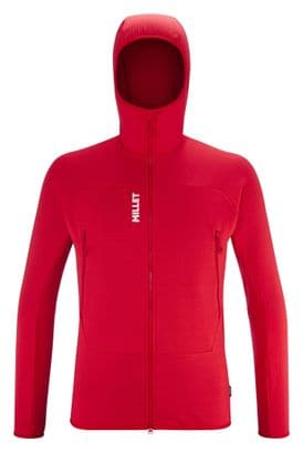 Heren rood Millet Fusion Grid Hoodie Fleec