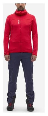 Heren rood Millet Fusion Grid Hoodie Fleec