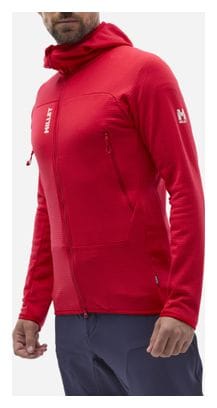 Heren rood Millet Fusion Grid Hoodie Fleec