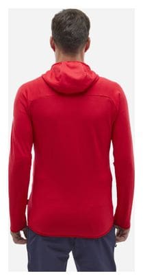 Forro polar con capucha Fusion Grid Rojo Mijo Hombre