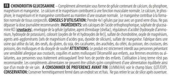 Chondroitin Glucosamine (60 Caps) - Biotech Usa - Soin Articulations