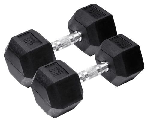 Orange Gym Haltères hexagonales 2x8 kg Noir