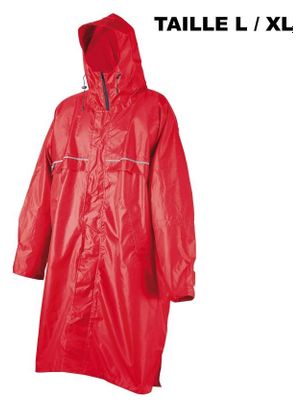 Poncho Camp Cagoule Front Zip rouge Taille L/XL