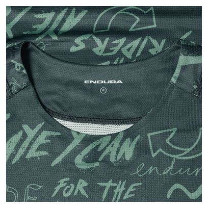 Maillot Manches Longues Endura Singletrack Print Vert Homme