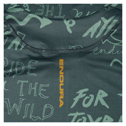 Maillot Manches Longues Endura Singletrack Print Vert Homme