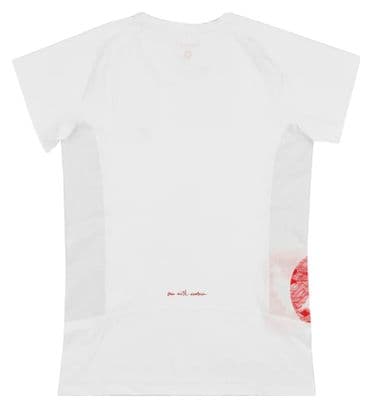 Dames Lagoped Teetrek Wit/Roze Technisch T-shirt