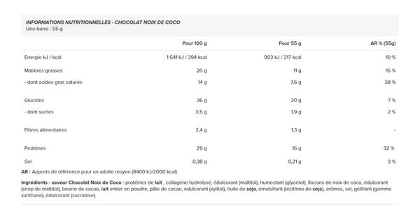 Boîte Soft Protein Bar (12x55g) - Barebells - Chocolat Noix De Coco - Barres Protéinées