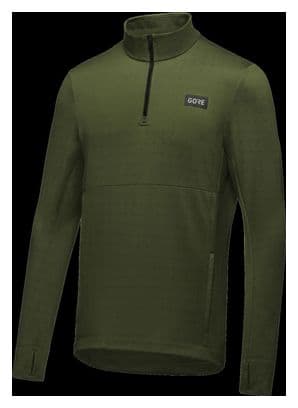 Maillot Manches Longues Running Gore Wear Thermal 1/4 Zip Kaki