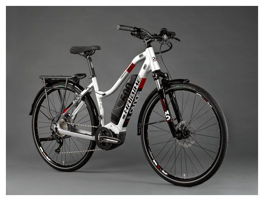 Bicicleta Haibike SDuro Trekking 2.0 Mujer Hybrid Touring Shimano Deore 10S 500 Wh 700 mm Gris Rojo 2020