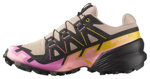 Chaussures Trail Salomon Speedcross 6 Gris/Rose/Jaune Femme