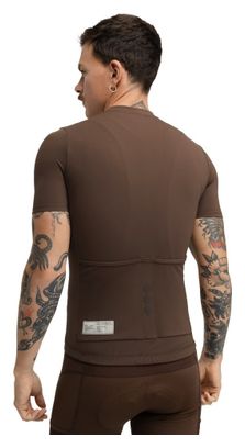 Maillot cyclisme gravel demi-zip homme GM5 Terraquest Brown Marron