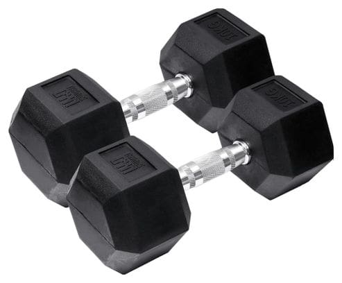 Orange Gym Haltères hexagonales 2x10 kg Noir