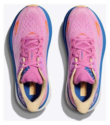 Chaussures de Running Femme Hoka Clifton 9 Rose Bleu