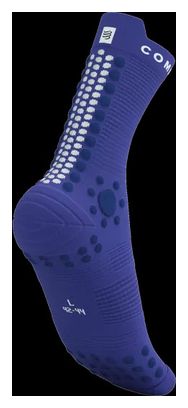 Chaussettes Compressport Pro Racing Socks v4.0 Trail Bleu/Blanc 