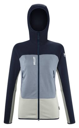 Millet Fusion Grid Hoodie Fleecejacke Blau/Grau Damen