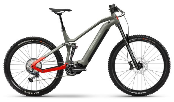 Haibike AllMtn 4 Shimano SLX 12V 720 Wh 29''/27.5'' Khaki Groen/Rood Volledig geveerde elektrische mountainbike