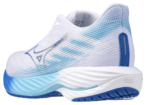 Chaussures Running Mizuno Wave Rider 28 Blanc/Bleu Femme