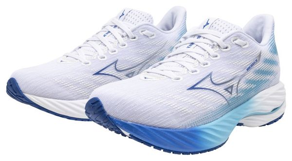 Chaussures Running Mizuno Wave Rider 28 Blanc/Bleu Femme