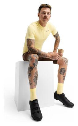 Maillot cyclisme gravel demi-zip homme GM5 Terraquest Yellow Jaune