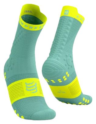 Chaussettes Compressport Pro Racing Socks v4.0 Trail Bleu/Jaune