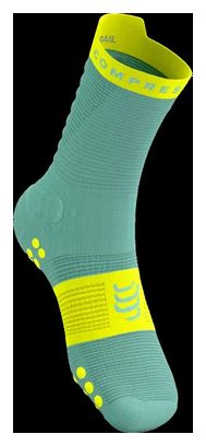 Chaussettes Compressport Pro Racing Socks v4.0 Trail Bleu/Jaune