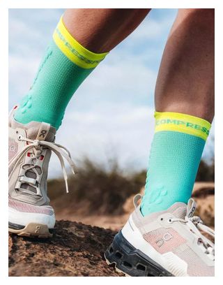 Chaussettes Compressport Pro Racing Socks v4.0 Trail Bleu/Jaune