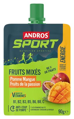 Andros Sport Energiepüree Apfel/Mango/Passionsfrucht 4x90g