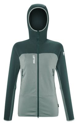 Millet Fusion Grid Hoodie Green Women's Fleec