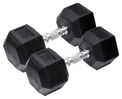 Orange Gym Haltères hexagonales 2x6 kg Noir