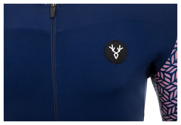 LeBram Korte Mouw Jersey Aspin Navy Blauw Slim Fit