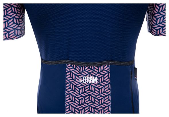 LeBram Korte Mouw Jersey Aspin Navy Blauw Slim Fit