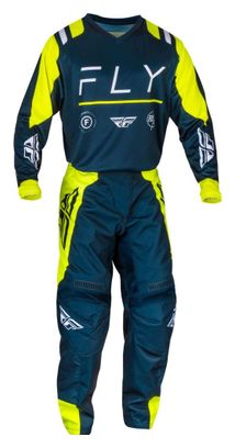 Maillot Manches Longues Fly F-16 Navy/Jaune Fluo/Blanc
