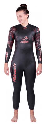 Traje de neopreno Sailfish Attack 7 para mujer Negro
