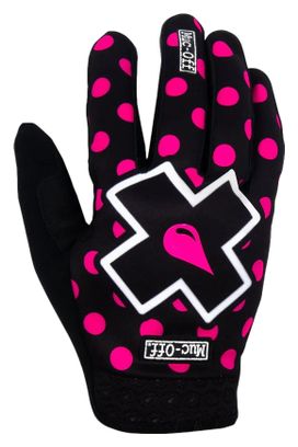 Lange MTB-Handschuhe Muc-Off Polka Pink / Schwarz