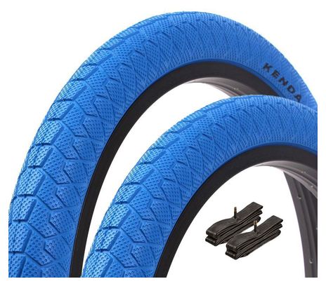 BMX bandenset KENDA 20 inch x 1,95 inch blauw + AV binnenband