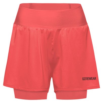 Pantalones cortos 2 en 1 Gore Wear Concurve 3 Coral para mujer