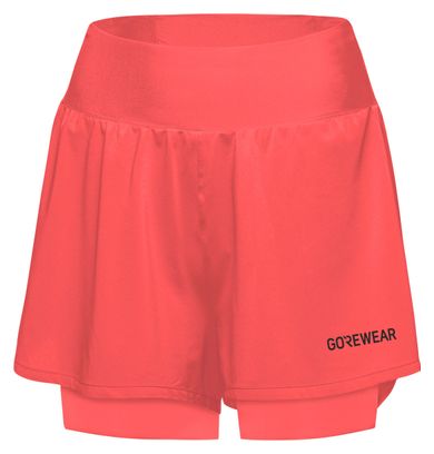 Pantalones cortos 2 en 1 Gore Wear Concurve 3 Coral para mujer