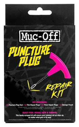 Kit de Mèches de Réparation Tubeless Muc-Off Puncture Plug Outil + 10 Mèches