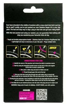 Muc-Off Puncture Plug Tubeless Repair Wick Kit Tool + 10 Wicks