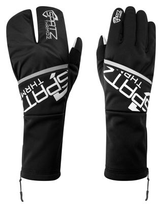 Guantes de invierno Spatz Thrmoz Deep con revestimiento cortaviento desplegable Negro