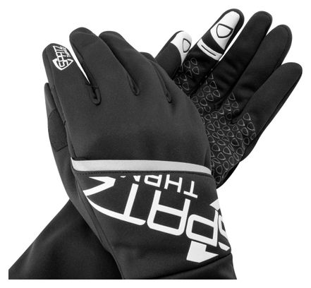 Guantes de invierno Spatz Thrmoz Deep con revestimiento cortaviento desplegable Negro