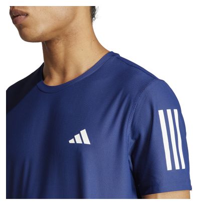 Maillot manches courtes adidas Own The Run Bleu Homme