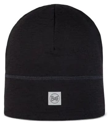 Buff Merino Lightweight Beanie Solid Black