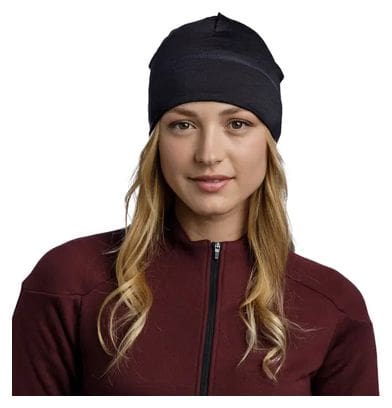 Buff Merino Lightweight Beanie Solid Black