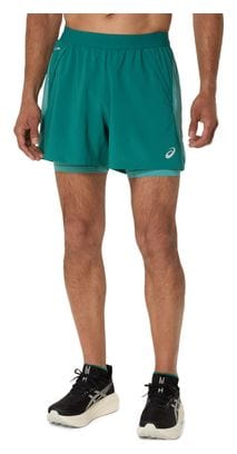 Asics Road 2-in-1 Short 5in Green Men's