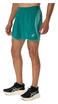 Asics Road 2-in-1 Short 5in Green Uomo