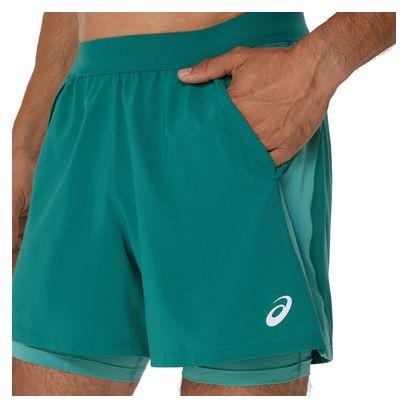 Asics Road 2-in-1 Short 5in Green Uomo