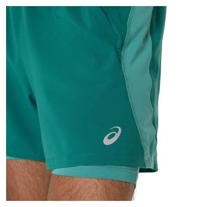 Asics Road 2-in-1 Short 5in Green Men's