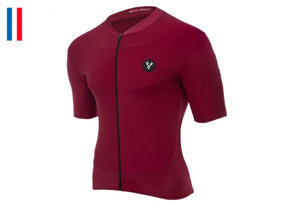 Maillot Manches Courtes LeBram Allos Bordeaux Coupe Ajustée